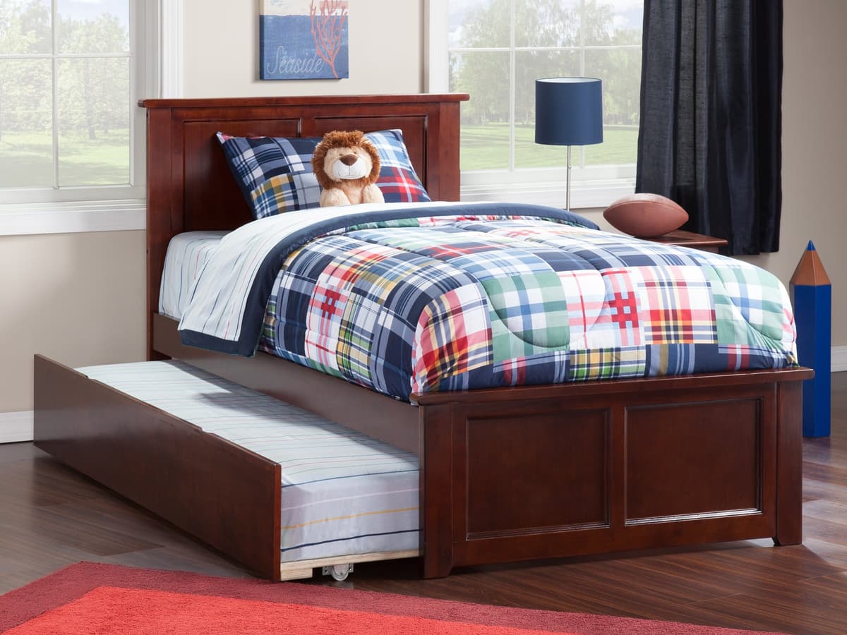 AFI Madison Twin Platform Bed con Trundle y Cargador USB, Walnut AR8626014
