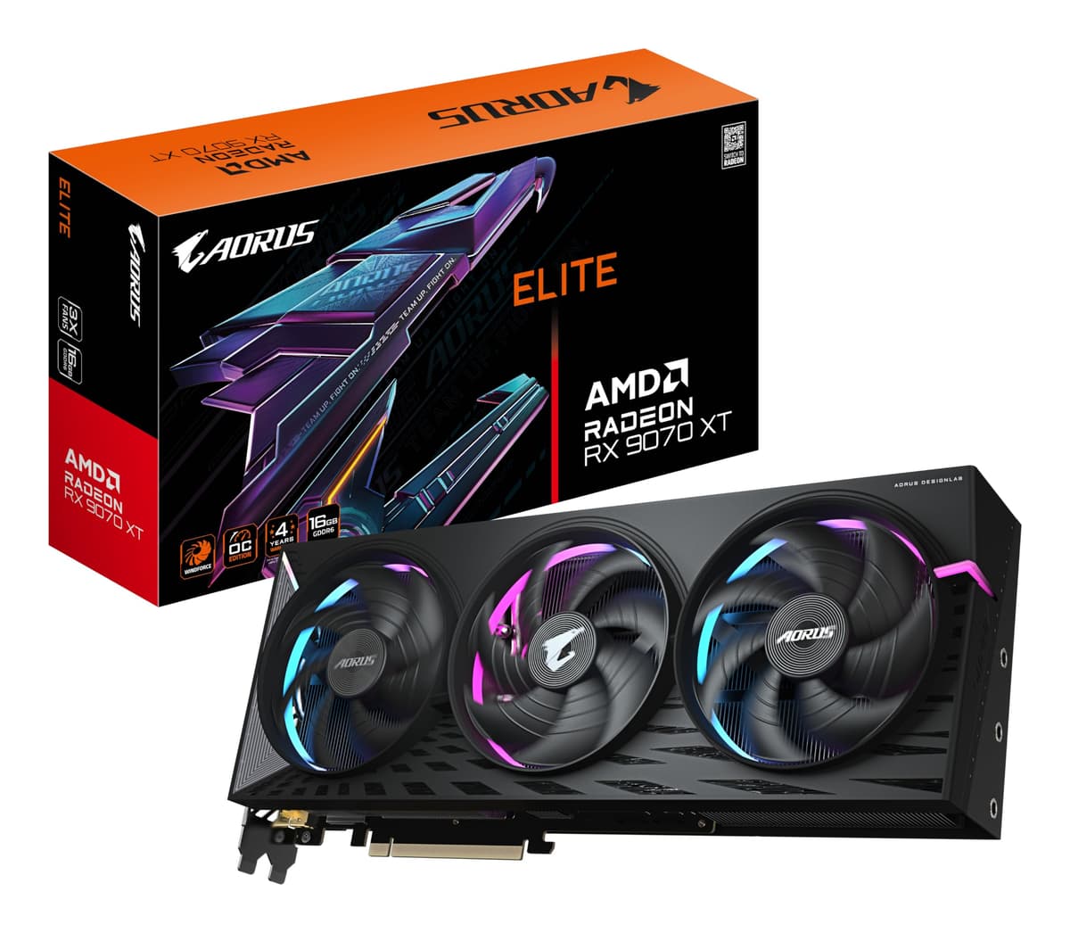 Gigabyte AORUS Radeon RX 9070 XT Elite 16G - Tarjeta de video GV-R9070XTAORUS E-16GD