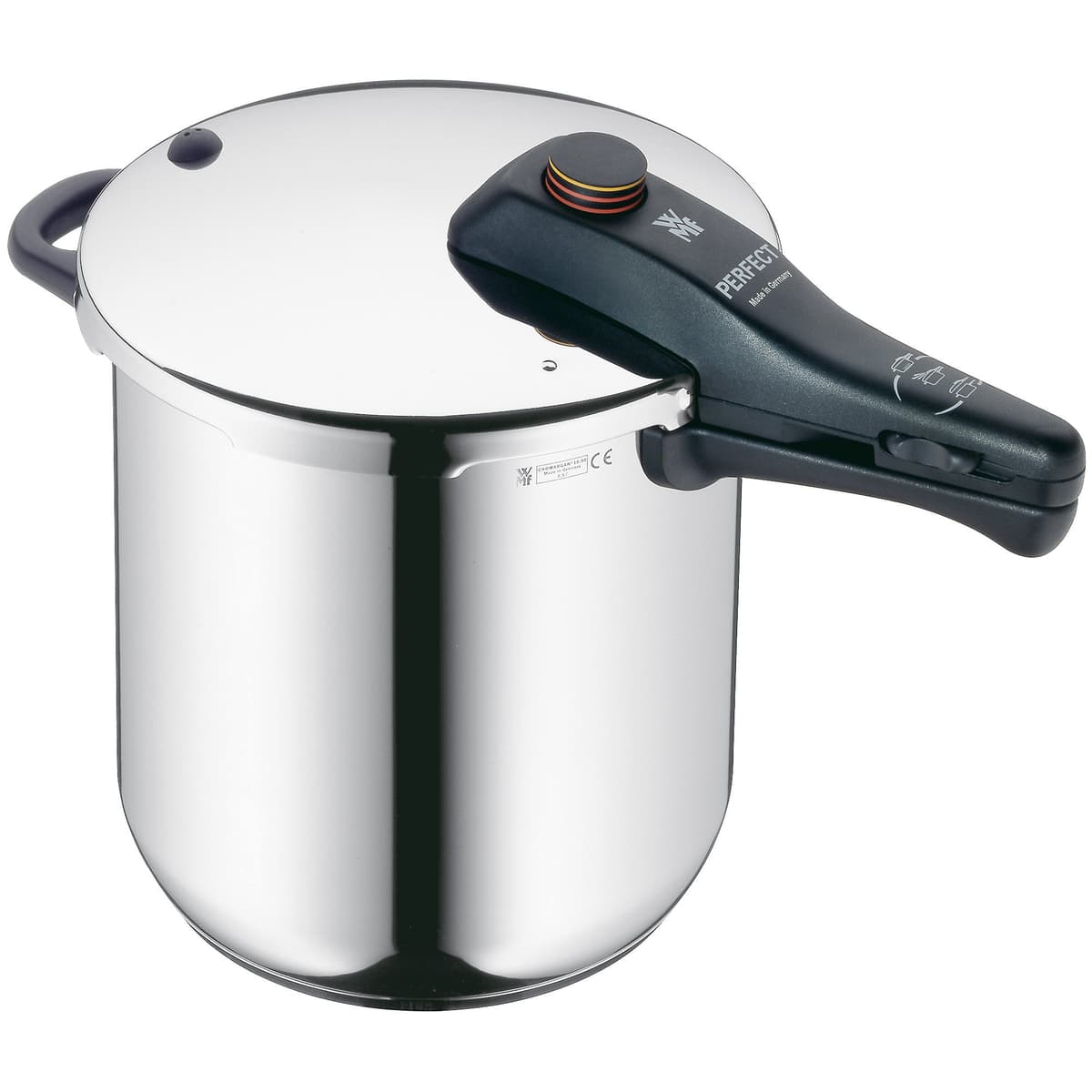 WMF 792649200 Olla a Presión Cromargan Perfect con Inserto, Plata, 22 cm, 6.5 litros