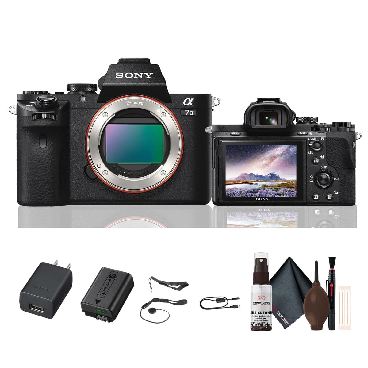 Sony Alpha a7 II ILCE-7M2/B Cuerpo full-frame sin lente - 24.3MP, estabilización 5 ejes, AF híbrido ILCE7M2/BAV-1