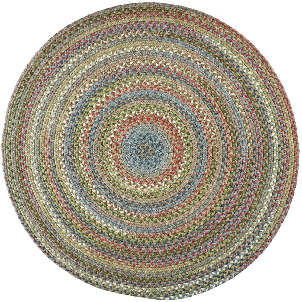 Super Area Rugs Gemstone Alfombra Trenzada Interior/Exterior - Peridot - 7' Round RHO-CJ65R084X084