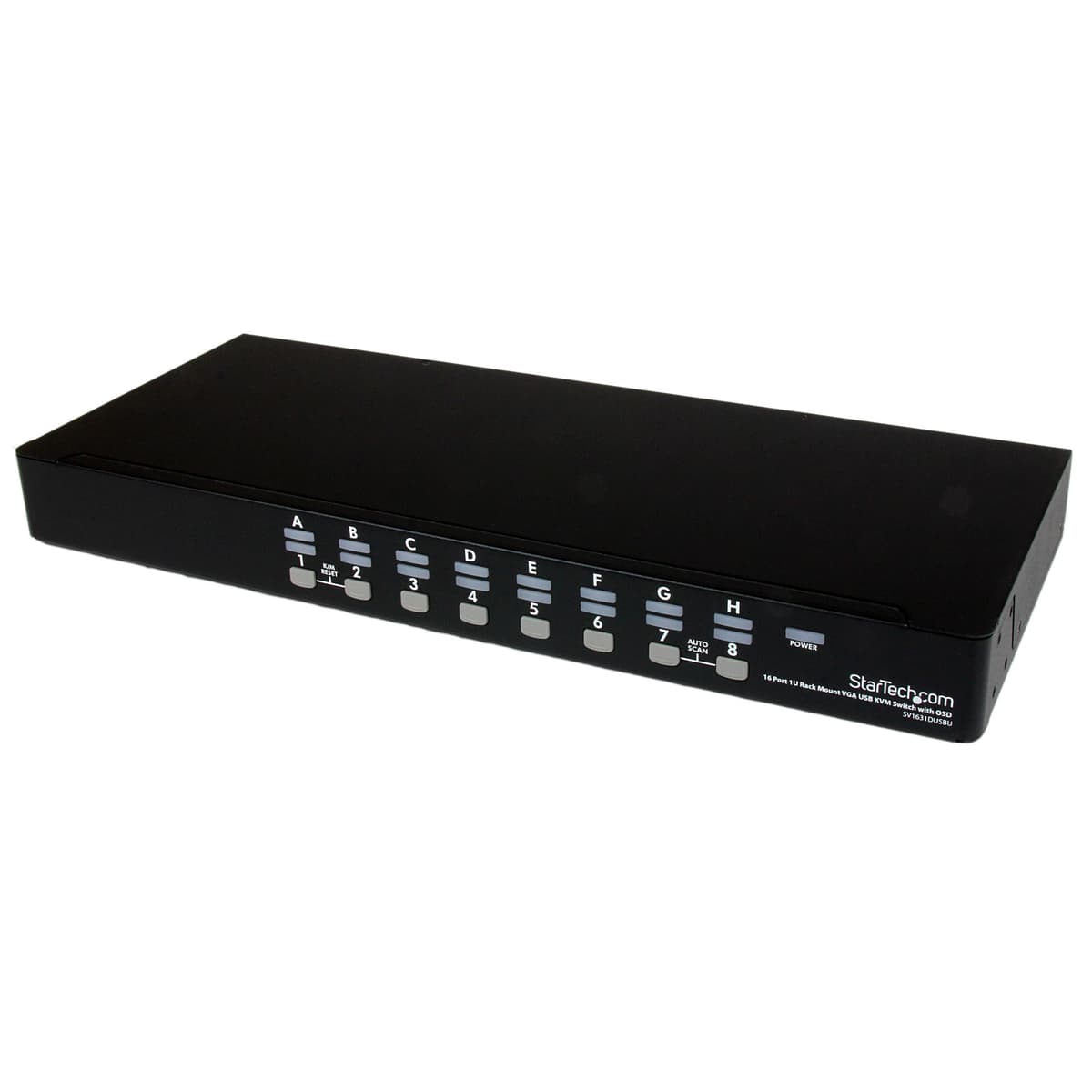 StarTech.com Kit de conmutador KVM USB para rack de 16 puertos con OSD y cables - 1U, TAA (SV1631DUSBUK)