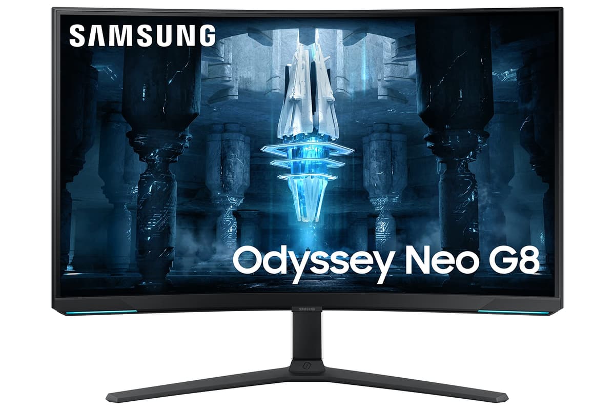 Samsung Odyssey Neo G8 32'' 2022 4K UHD 165Hz 1ms G-Sync Curvo 1000R para gaming, Quantum HDR2000, AMD FreeSync Premium Pro, Ultrawide Game View, DisplayPort, HDMI, Negro (Reacondicionado) LS32BG852NNXGO