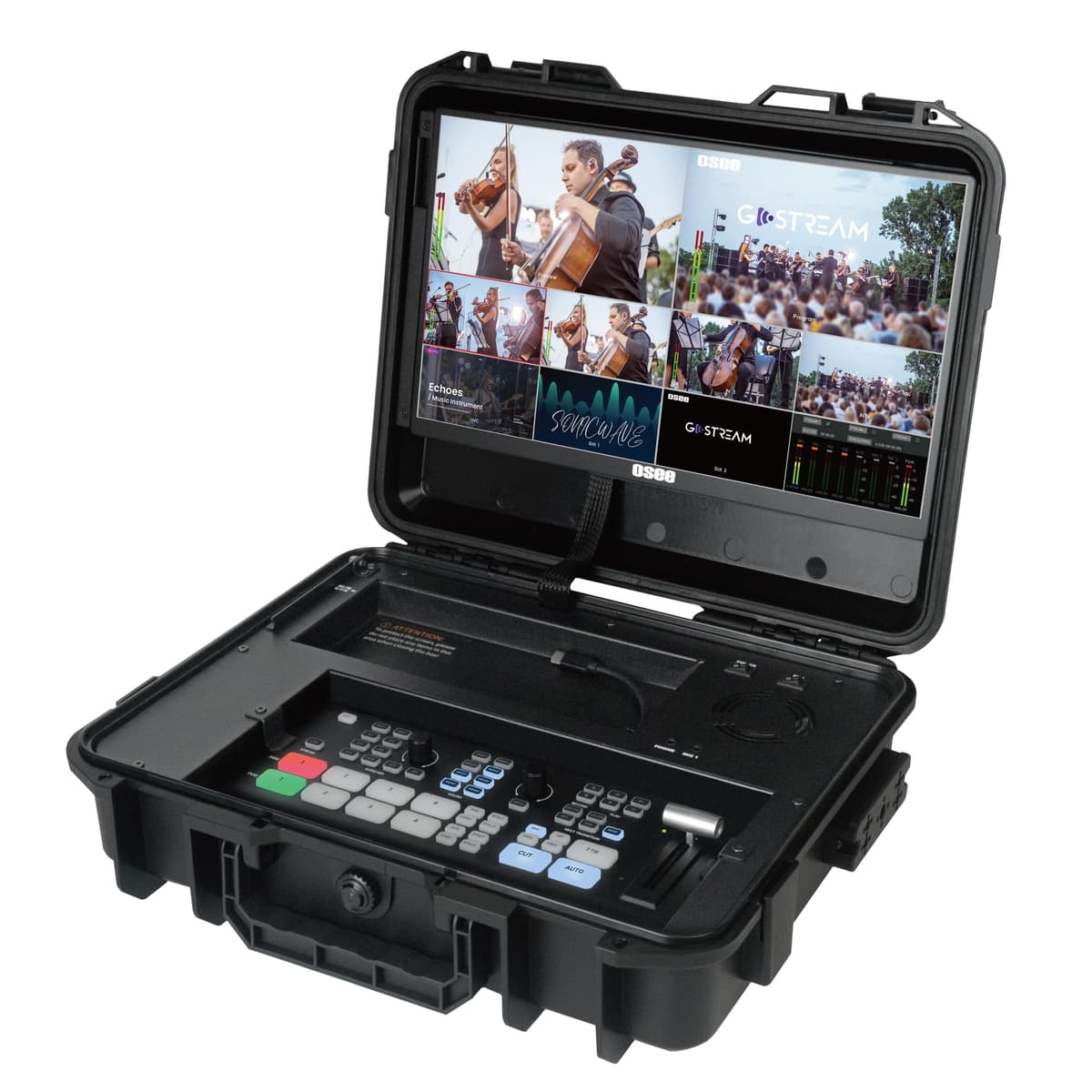 Osee GoStream Duet Kit Live Streaming Multi-Camera Switcher 14" Monitor USB-C NDI