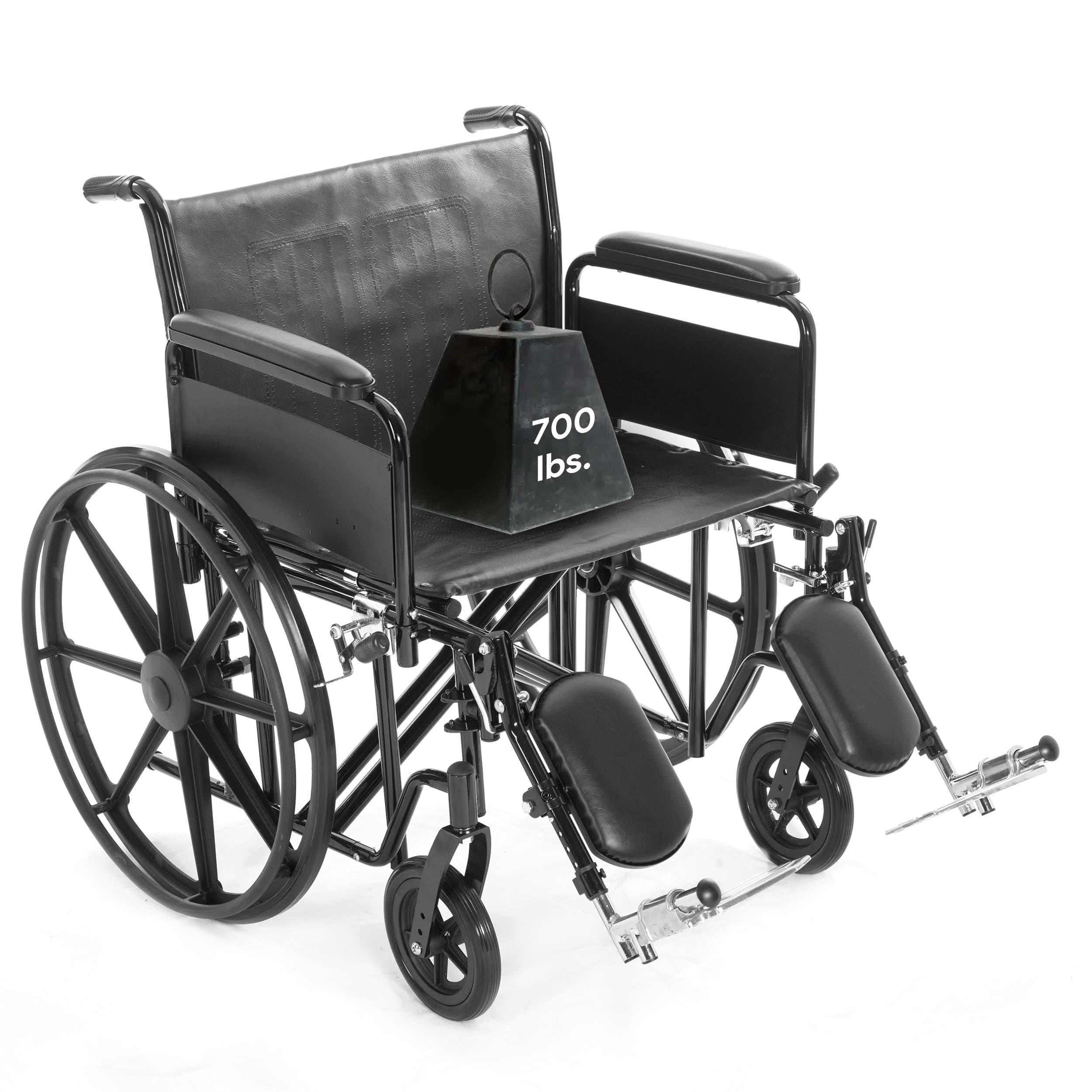 ProHeal Heavy Duty Bariatric Wheelchair for Adults - 30 Inch Seat Width, 700lb Capacity - Removable Full Arms, Elevated Leg Rests, Foldable PH-WCK730FAELR