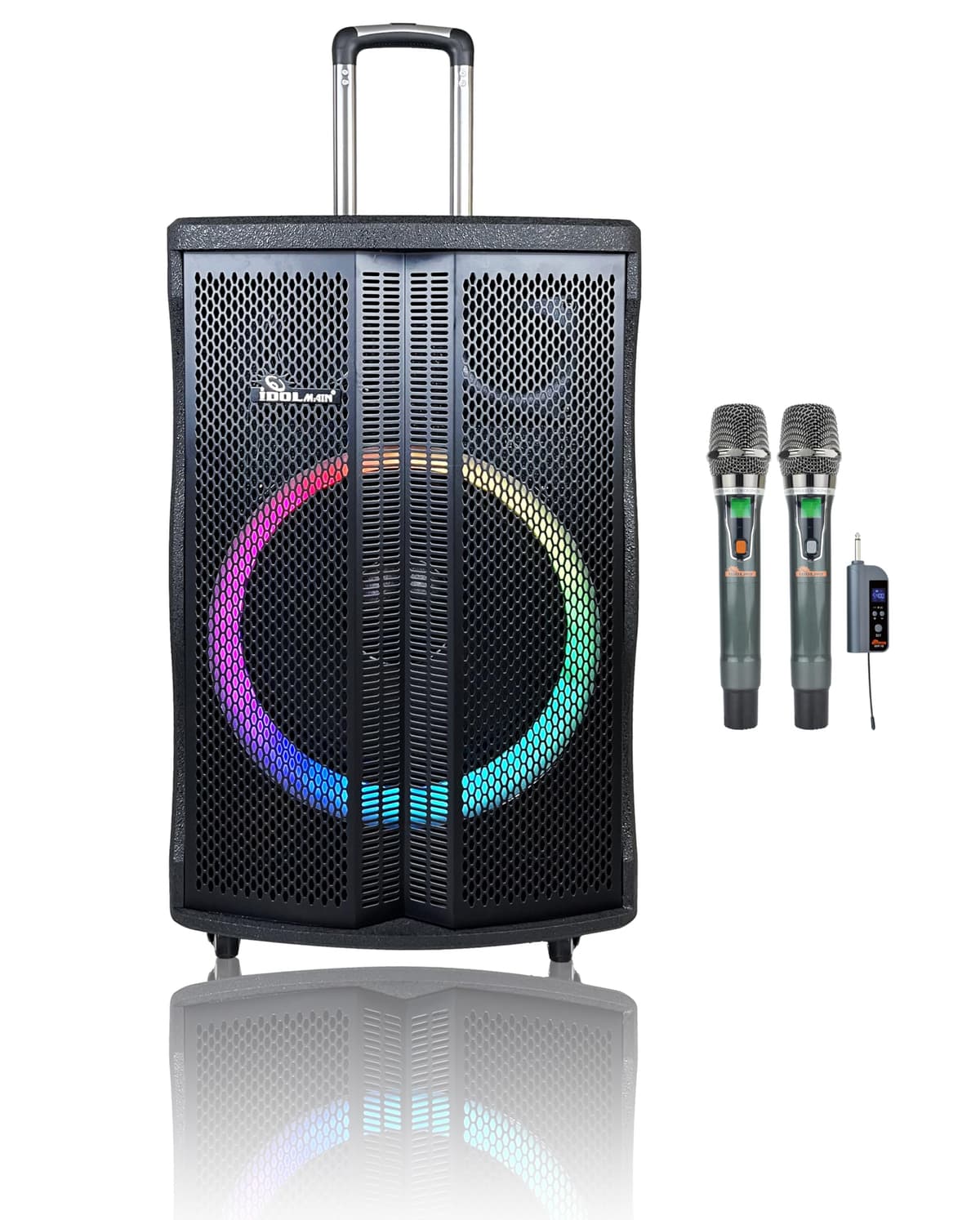 IDOLpro IPS-DJ09 sistema PA portátil para karaoke con 2 micrófonos inalámbricos y Bluetooth UHF-10