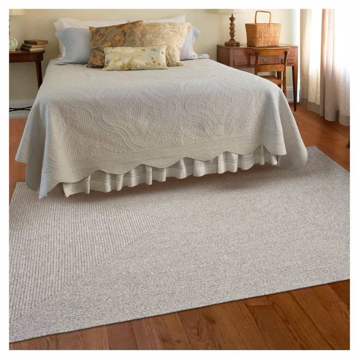 Homespice Slate Gray Braided Area Rug 8x10' - Grande, Reversible y Resistente para Interior y Exterior 316561