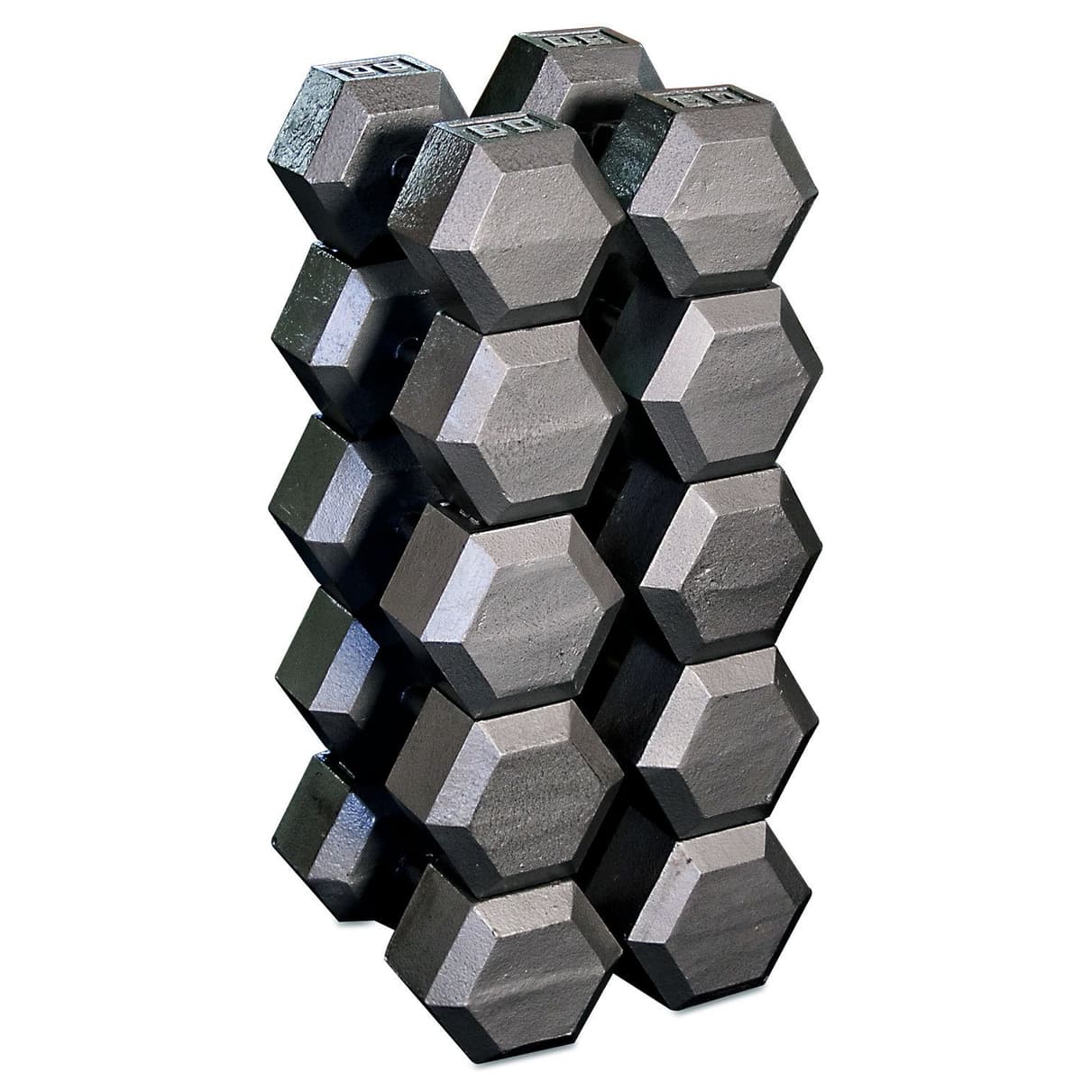 Body-Solid Mancuernas Hexagonales de Hierro Fundido SDS900, Juego 80-100 lb. parejas SDRS900
