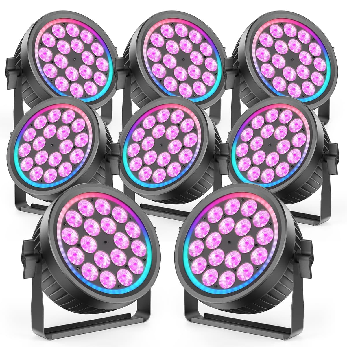 Sparklingtrack ZQ01338 200W Par LED RGBW 8-Pack DMX Uplights ZQ01338X8US
