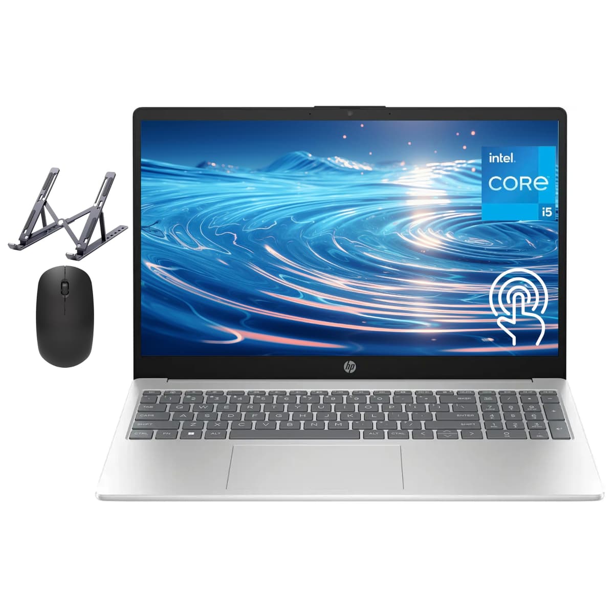 HP 15.6" Pantalla Táctil, Procesador Intel Core i5, 16GB RAM, SSD 1TB, Teclado Numérico, Bluetooth, Wi-Fi, Larga Duración de Batería, Windows 11 Home, Accesorios Alpacatec, Plateado