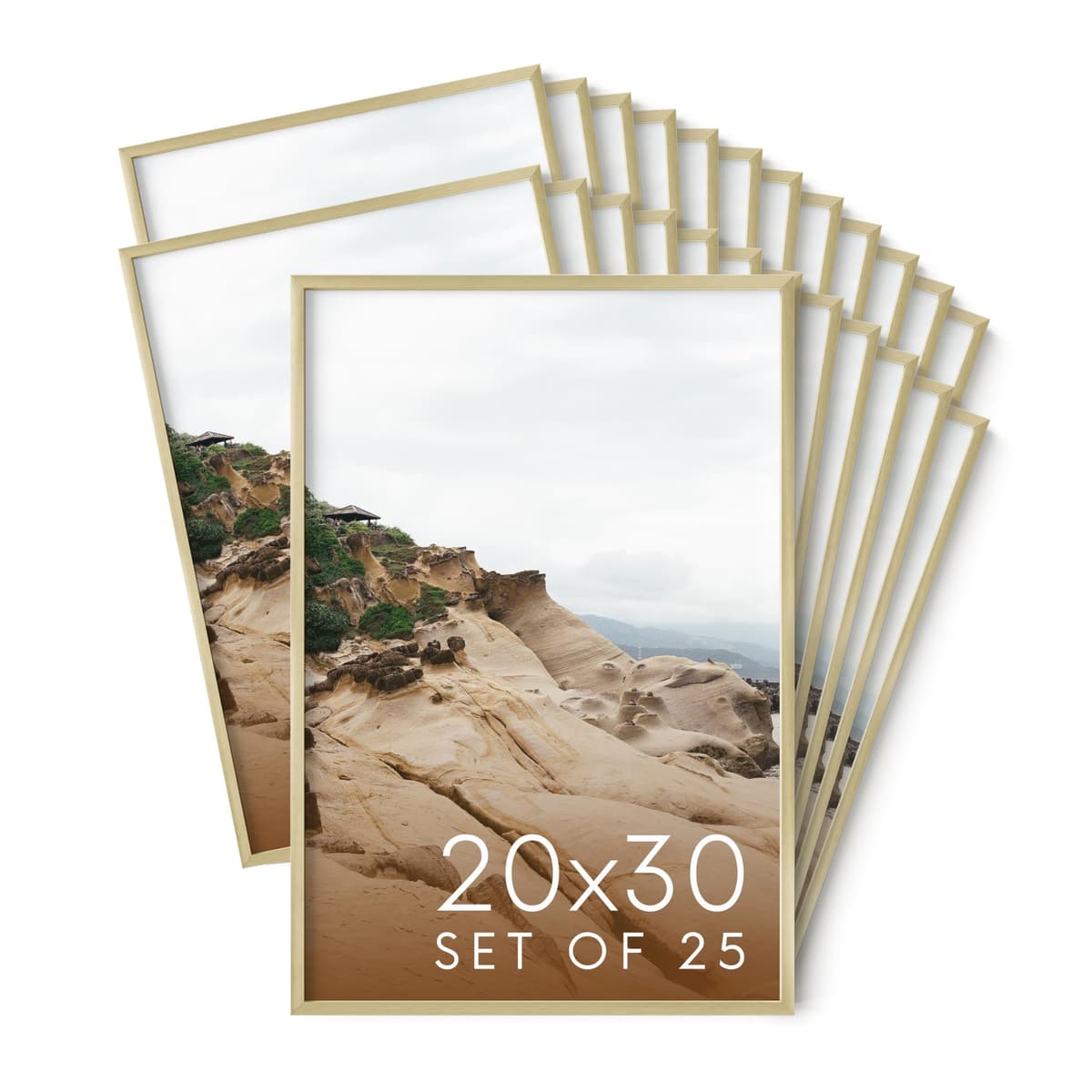 HAUS AND HUES 20x30 Gold Metal Picture Frames - Set de 25