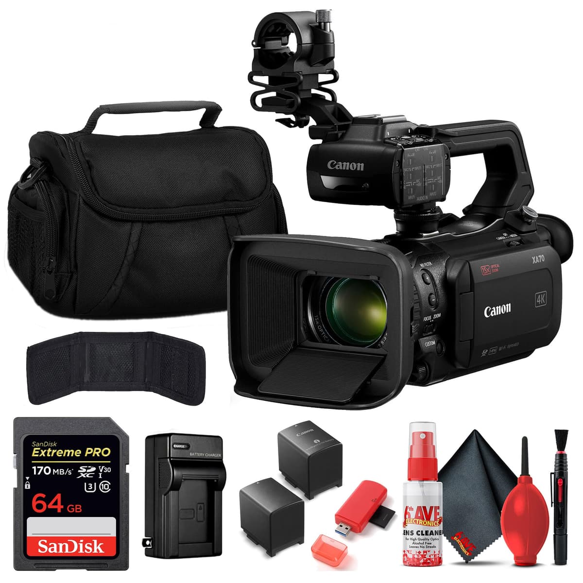 Canon XA70 UHD 4K30 Camcorder Profesional con Accesorios (Reacondicionado) 5736C002_EDIR_2RE