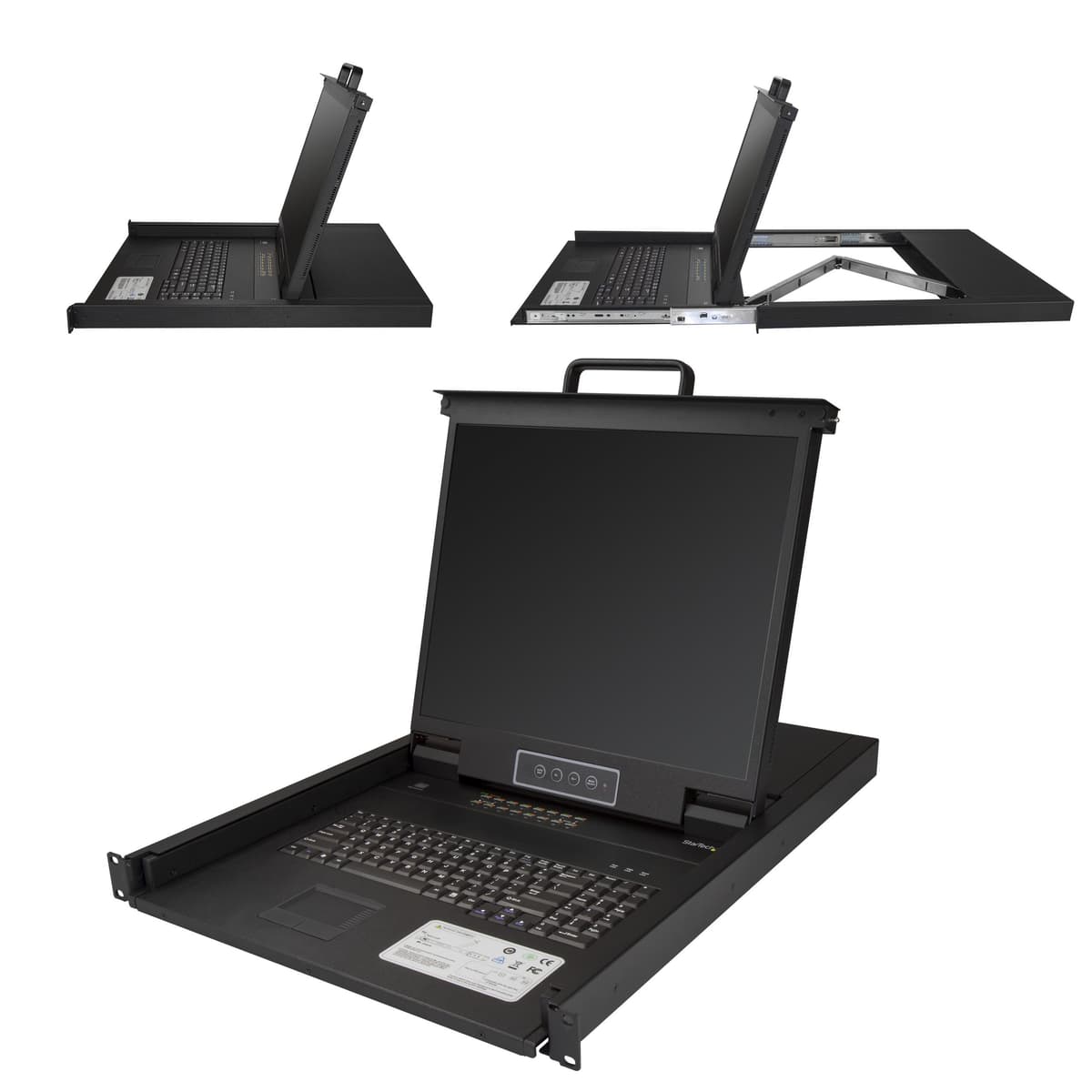 StarTech RKCONS1916K - Consola KVM rack 1U de 16 puertos con LCD 19" y cables incluidos