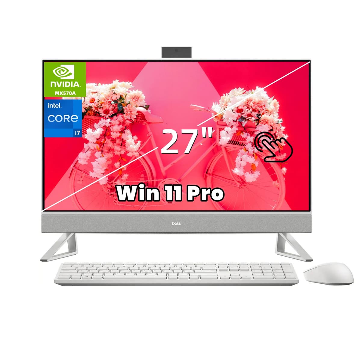 Dell Inspiron 7730 All in One Desktop PC, 27 Inch FHD Touchscreen, 10-Core Intel 7 150U, NVIDIA GeForce MX570A, 64GB RAM, 2TB SSD, Wi-Fi 6E, Bluetooth 5.3, Windows 11 Pro Wait rules: translate to Spanish Latino, keep brand and model not translated. Must translate rest. So need Spanish words: "All in One Desktop PC" -> "PC de escritorio todo en uno"? Keep brand and model as is. "27 Inch" -> "27 pulgadas". "FHD Touchscreen" -> "pantalla táctil FHD". "10-Core Intel i7730-7319WHT