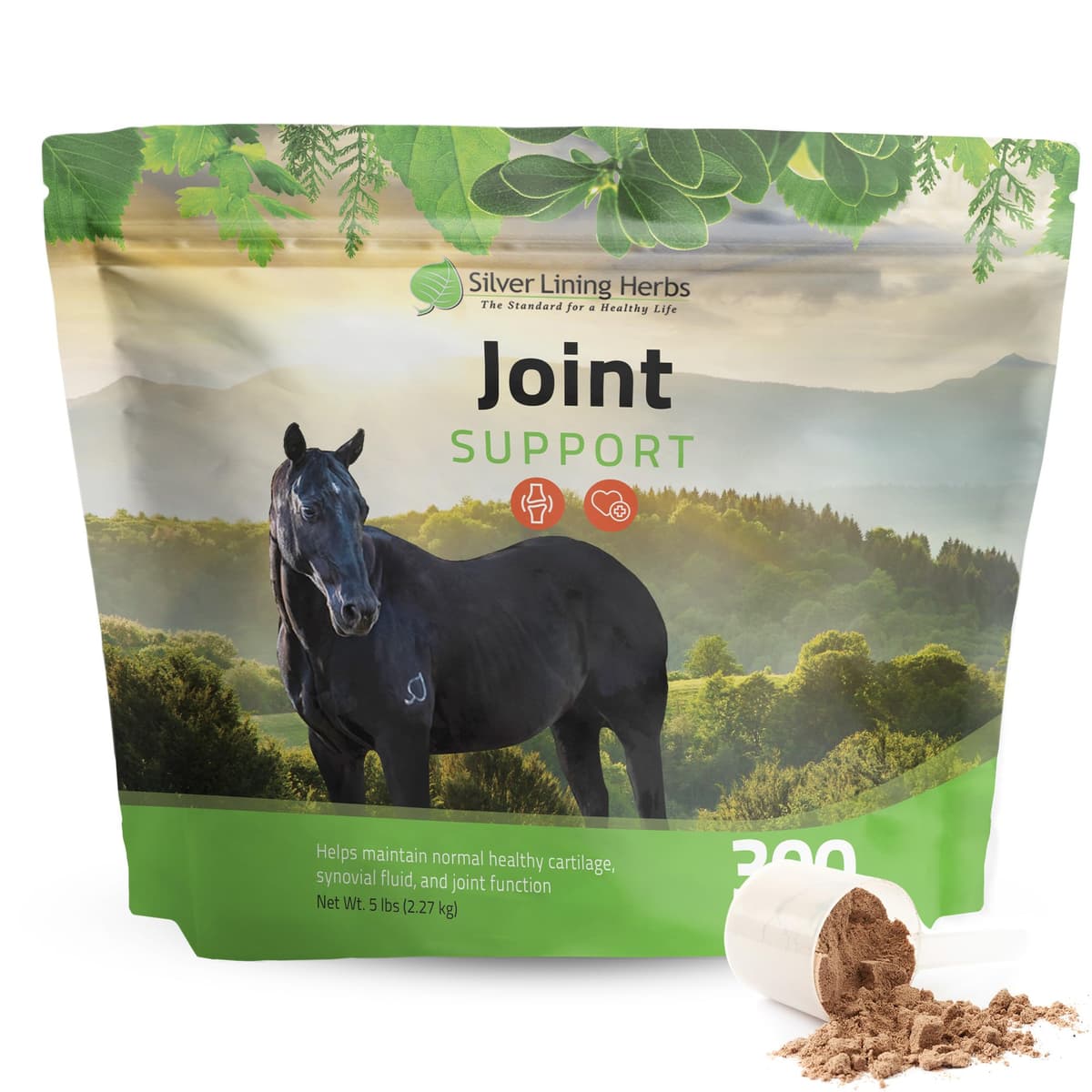 Suplemento para Articulaciones Silver Lining Herbs para Caballos - Complejo Articular, Suplementos de Movilidad y Confort para Caballos - Suplemento Equinety con Mezcla Herbal Natural de Jengibre, Bardana y Más - 5 lb (300 Porciones) 427-1805