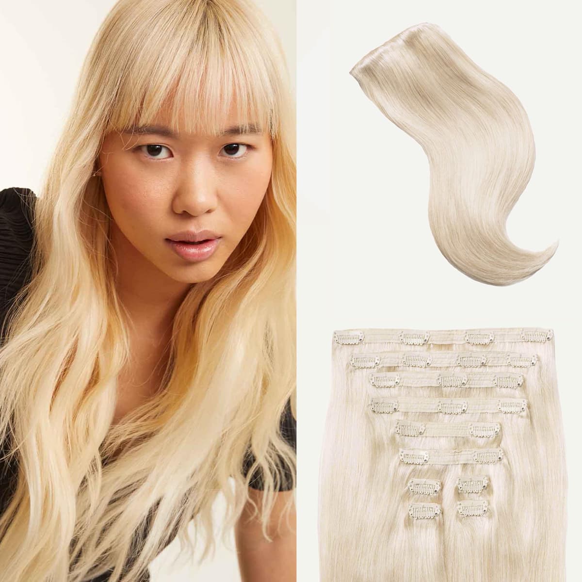 Luxy Hair 24" Platinum Blonde - Clip-In Classic 10 piezas (240 g)