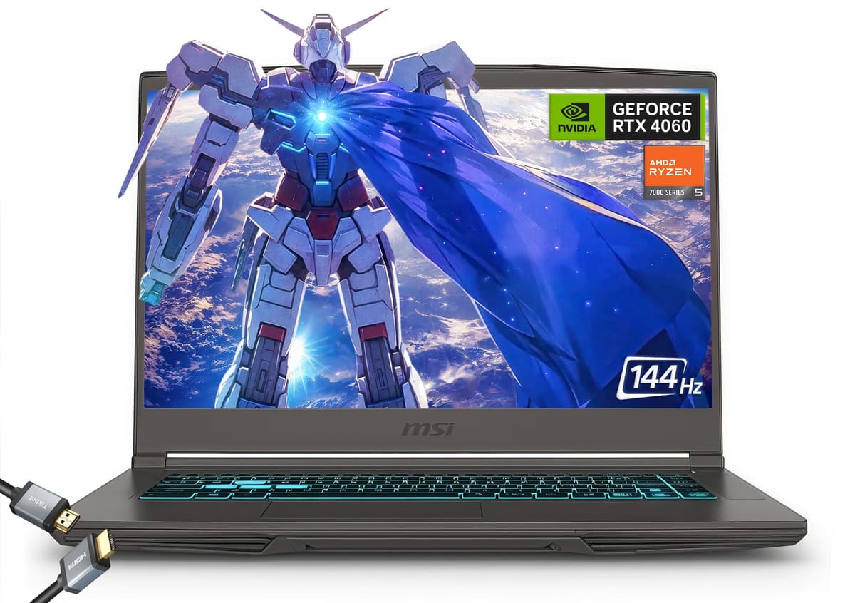 MSI Thin 15.6" 144Hz FHD Gaming Laptop Ryzen 5 7535HS RTX 4060 (32GB | 2TB) THINA15B7461