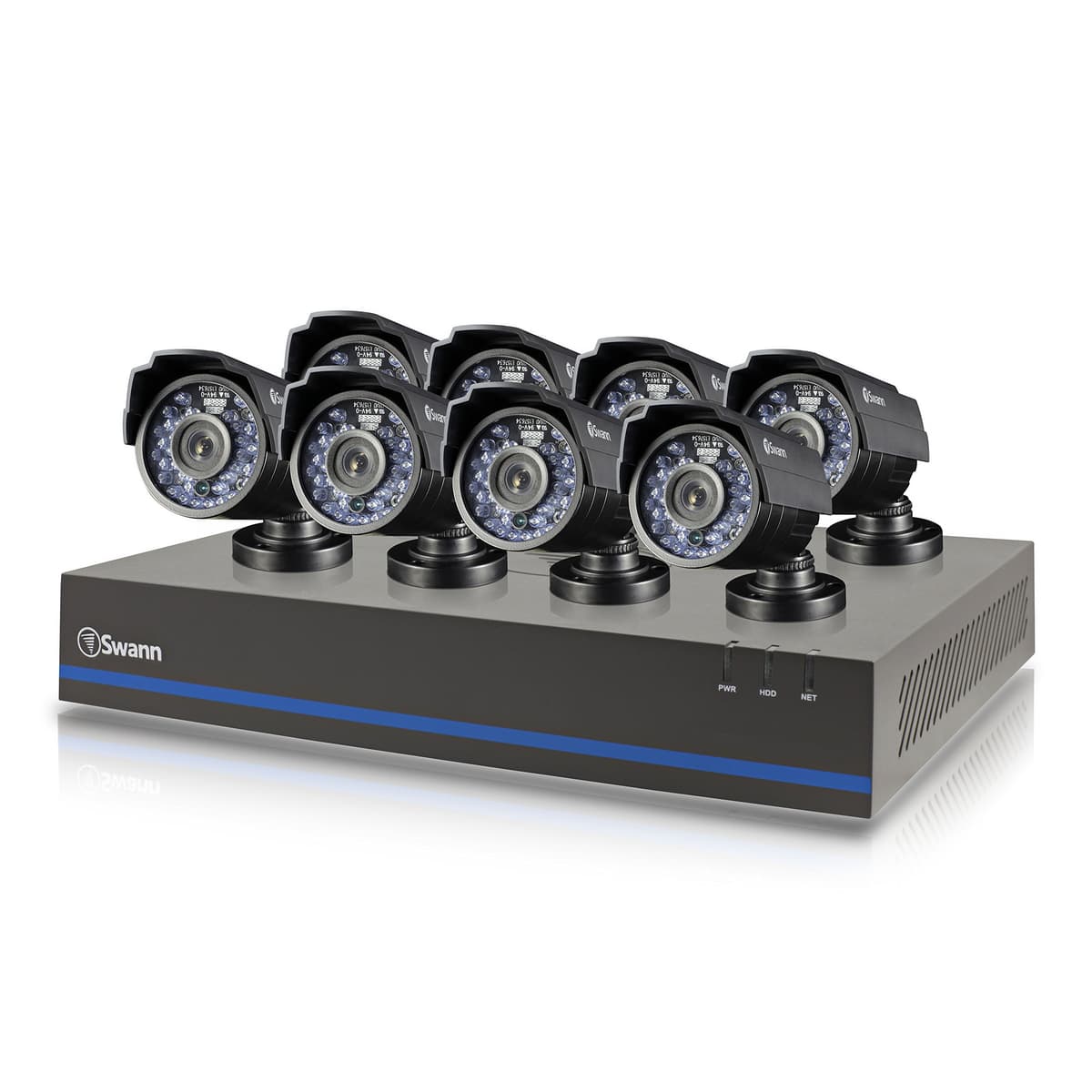 Swann SWHDK-880508-US DVR de 8 canales 720p con 8 cámaras tipo bala (negro)