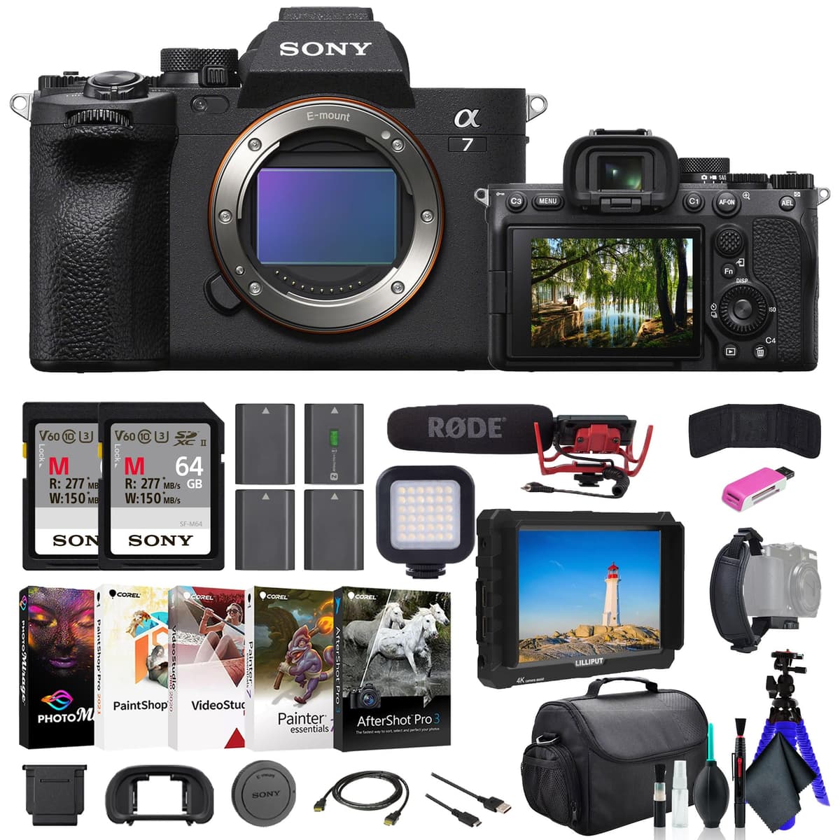 Bundle Sony a7 IV Mirrorless ILCE-7M4/B con Accesorios: Monitor, Mic, Baterías y Más ILCE-7M4/B_AV_4