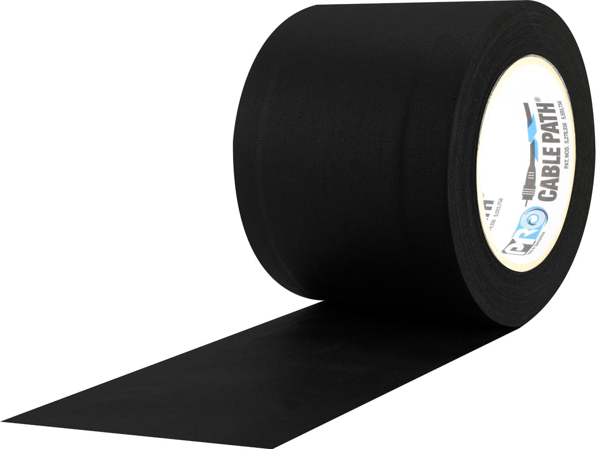 ProTapes Cable Path Gaffers Tape 4" x 30 yd - Negro (Pack x12) Pro-Cable-Path-12.5-4x30-B