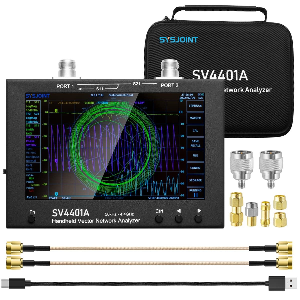GOOZEEZOO NanoVNA SV4401A 7" Analizador Vectorial de Redes 50 kHz-4.4 GHz GOO-SV4401A