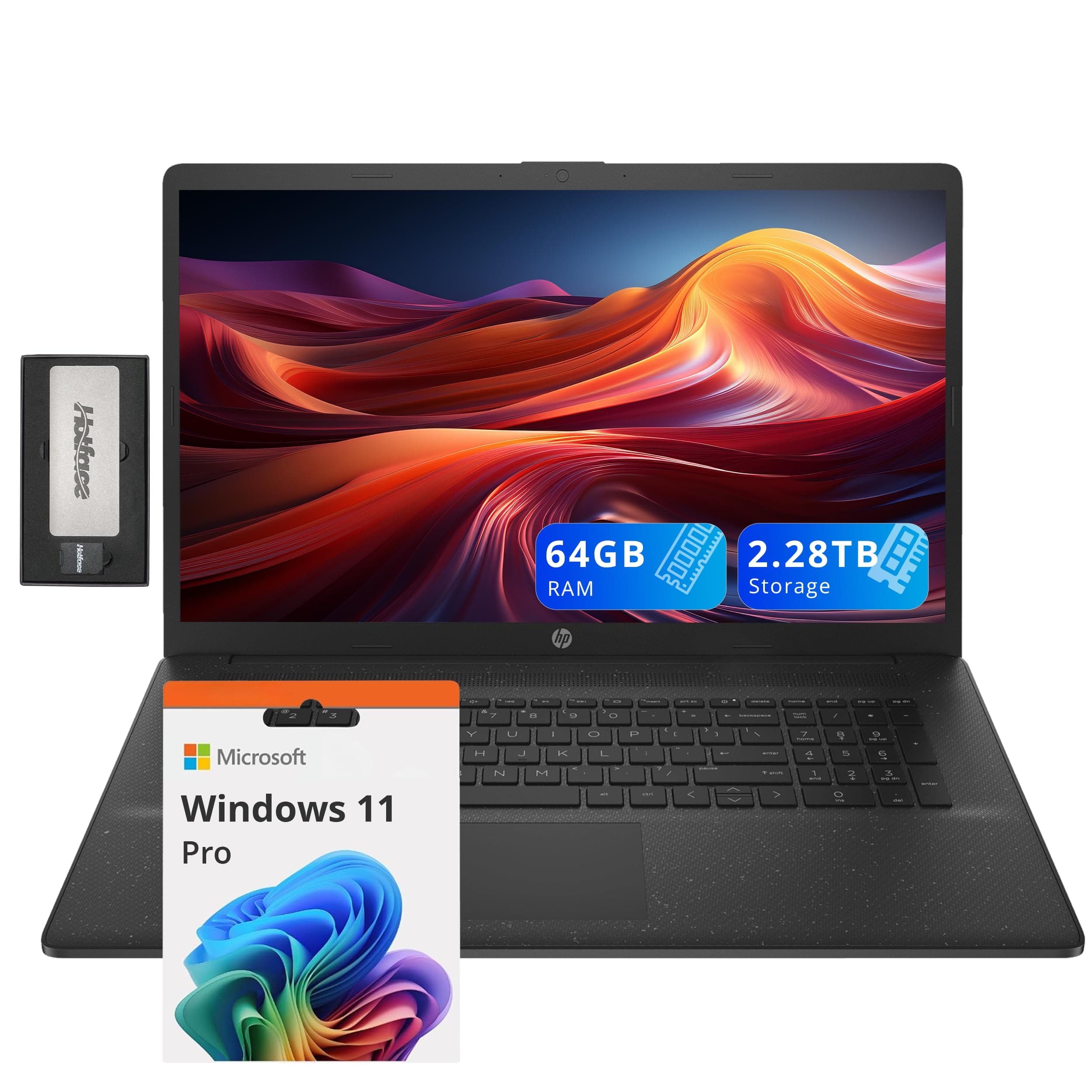 HP 17.3" HD+ BrightView Laptop Intel i7-1255U 64GB RAM 2.28TB SSD Docking Set Windows 11 Pro