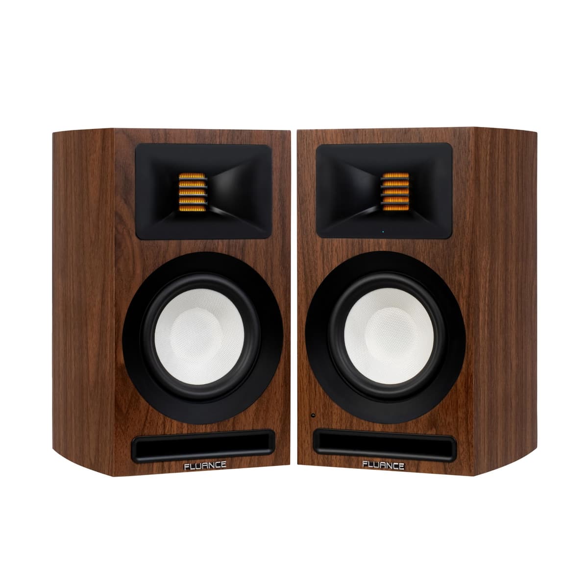 Fluance RI71W Altavoces Estantería Activos Referencia 2-vías 120W con AMT Tweeters, Bluetooth y Salida Subwoofer (Walnut)