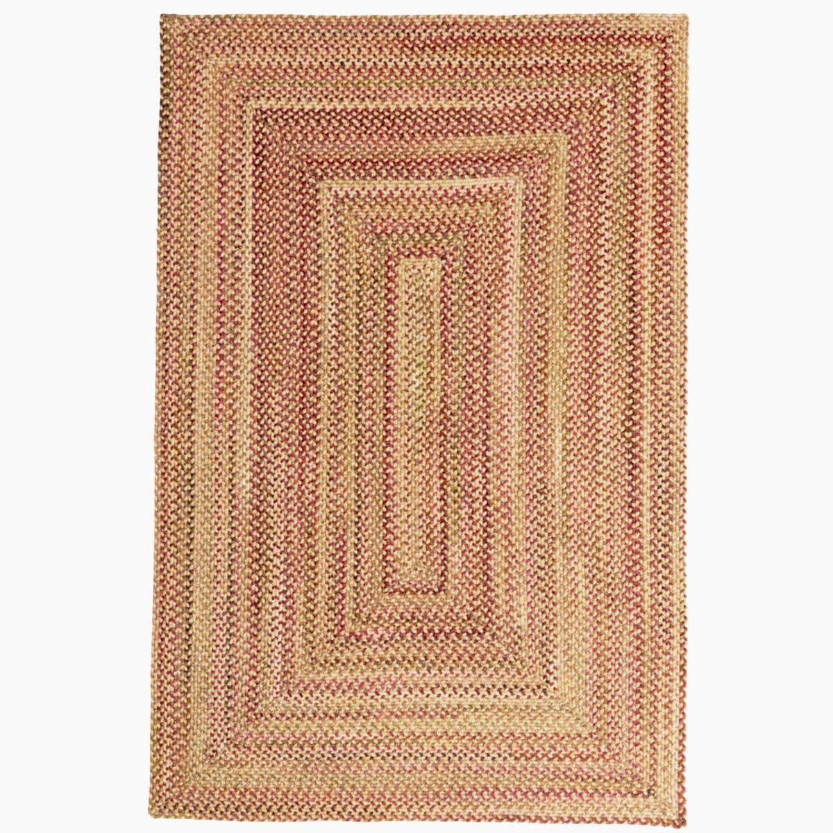 Capel American Heritage Harvest Gold 7' 0" X 7' 0" Alfombra trenzada rectangular concéntrica 0555QS07000700150