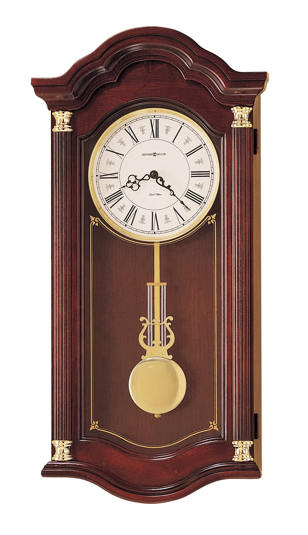 Howard Miller Lambourn I Reloj de pared de madera con péndulo y doble melodía, 620220