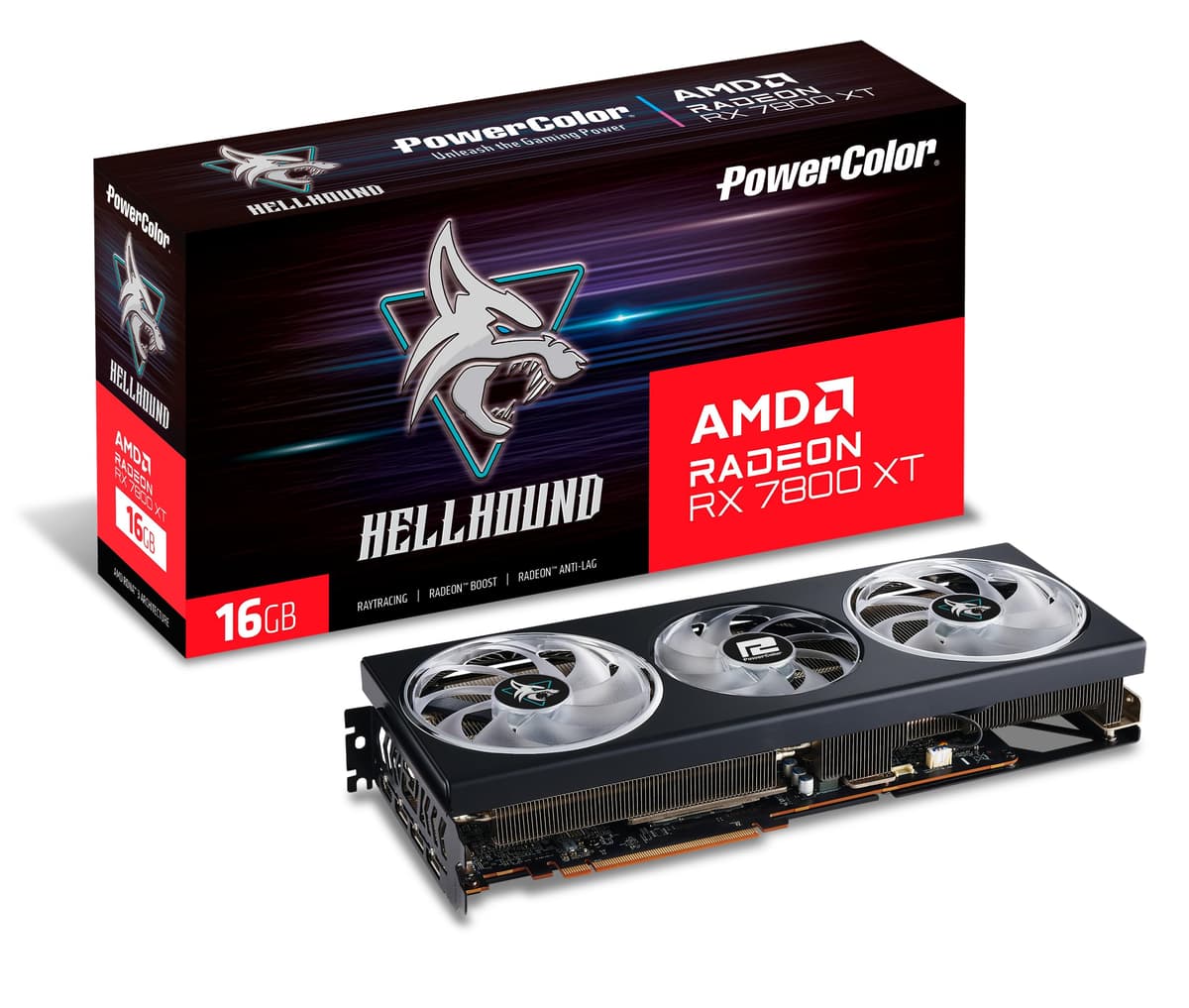 PowerColor Hellhound AMD Radeon RX 7800 XT 16GB GDDR6 Tarjeta Gráfica RX7800XT 16G-L/OC