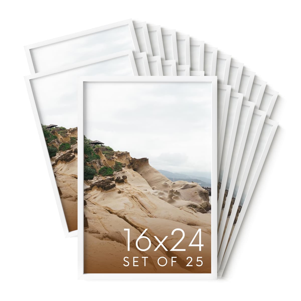 HAUS AND HUES 16x24 White Metal Picture Frames - Set de 25