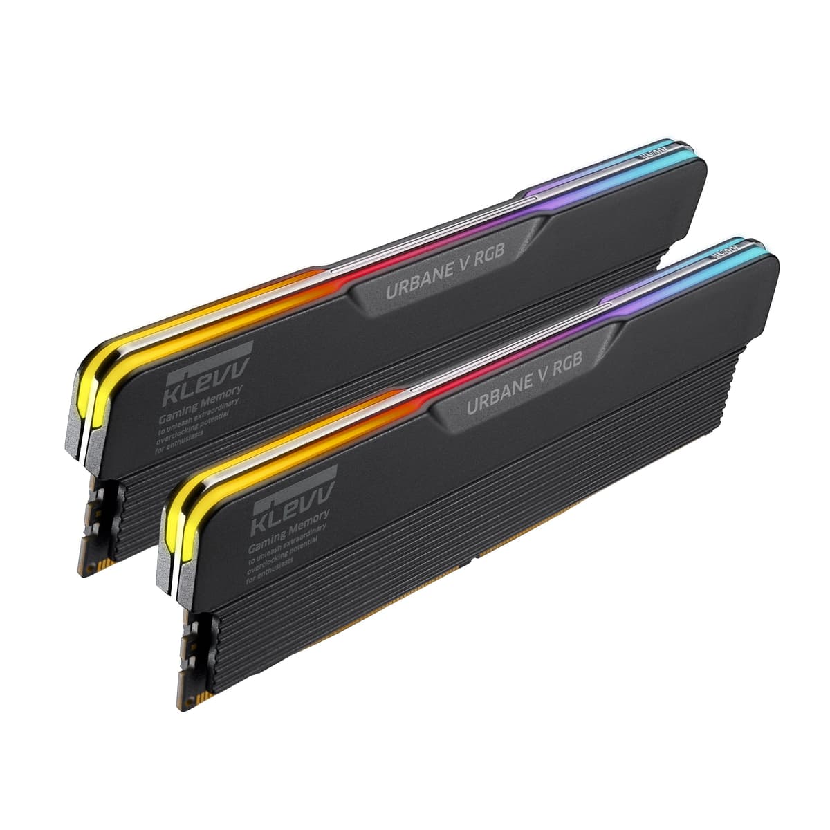 KLEVV Urbane V RGB DDR5 32GB (2x16GB) 6400MHz CL30 SK Hynix A-Die 1.35V Memoria RAM para PC Gaming XMP 3.0 / Compatible AMD EXPO - Negro Azabache (KD5AGUA80-64B300V)