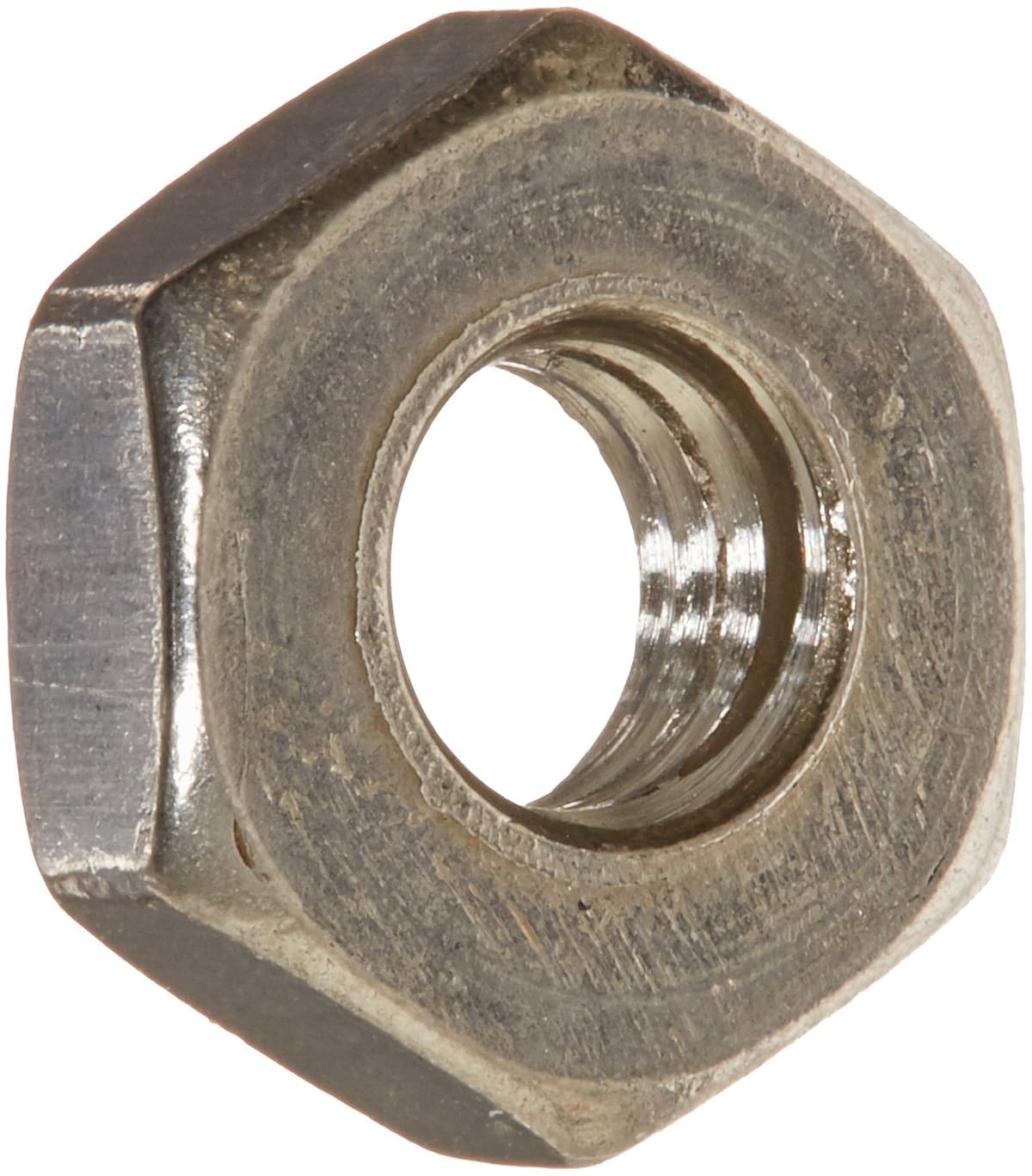 Small Parts Tuerca hexagonal para tornillo de máquina 316 acero inoxidable, acabado natural, ASME B18.6.3, #10-32, 1/8" ancho entre caras, 3/8" espesor (Paquete x100)