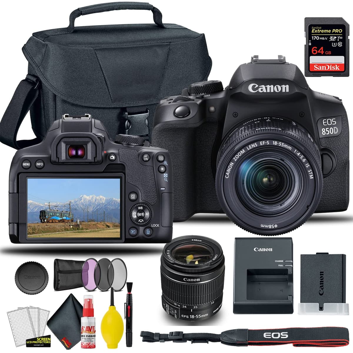 Canon EOS 850D / Rebel T8i DSLR Camera con lente 18-55mm y kit de accesorios (Renewed) 3924C002AA_EDIII_2RE