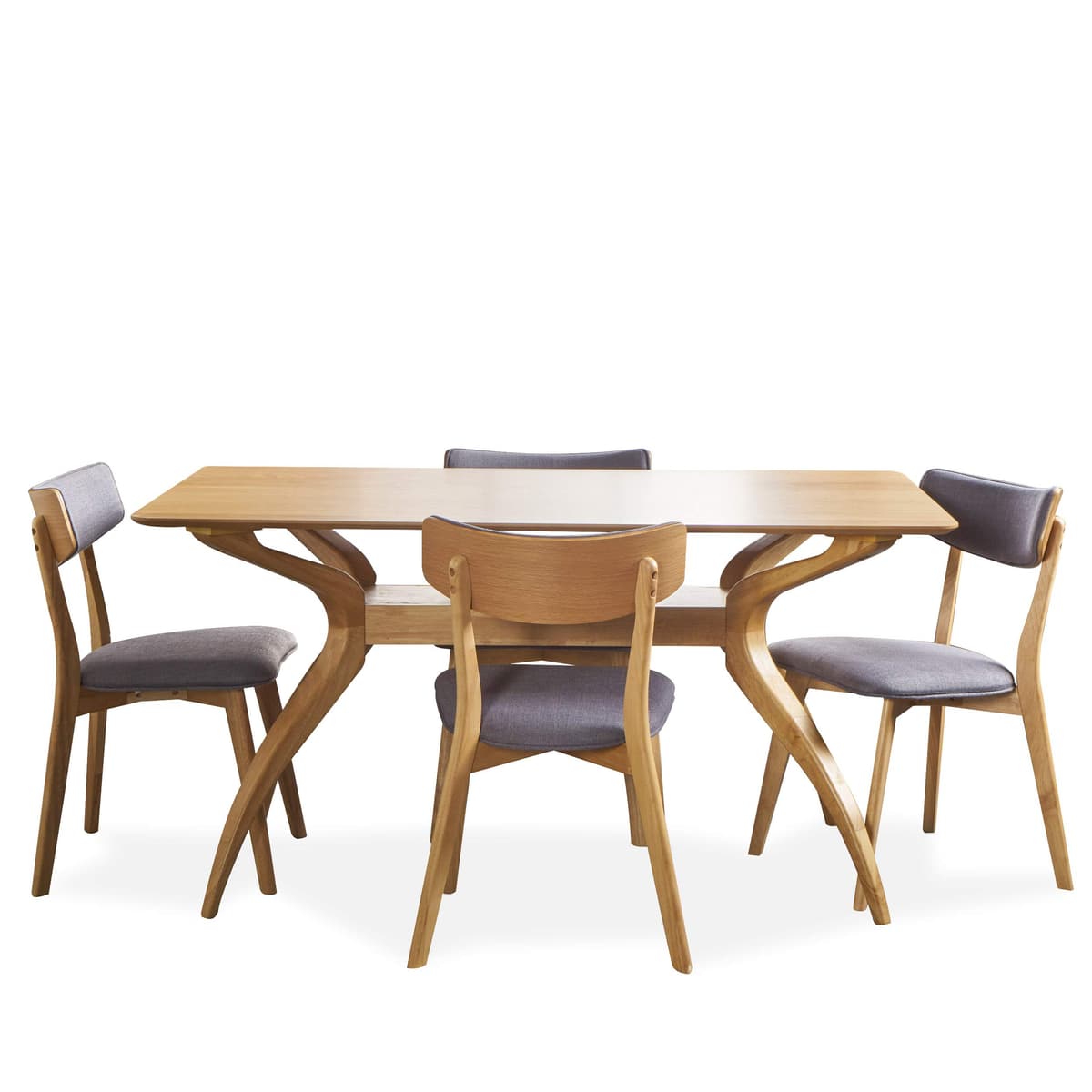 GDFStudio Christopher Knight Home Nissie Juego de comedor 5 piezas Natural Oak / Gris oscuro 301329