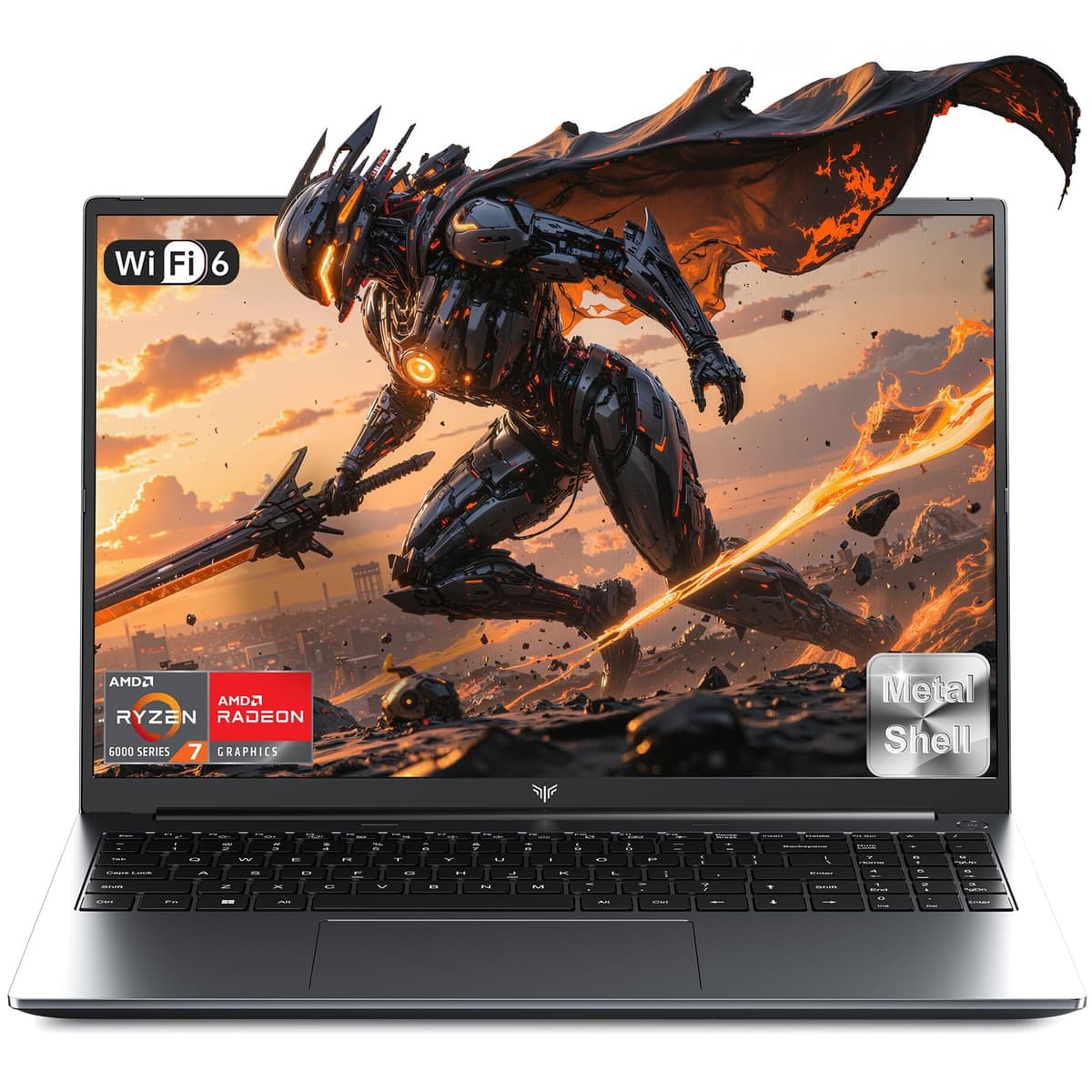 KAIGERR Laptop para Juegos, Laptop 2026 con AMD Ryzen 7 7735HS (8C/16H, hasta 4.75 GHz), 16 GB DDR5, SSD NVMe 512 GB (ampliable hasta 4 TB), pantalla FHD de 16 pulgadas, Wi-Fi 6, teclado retroiluminado, Type-C, ventiladores dobles RX16