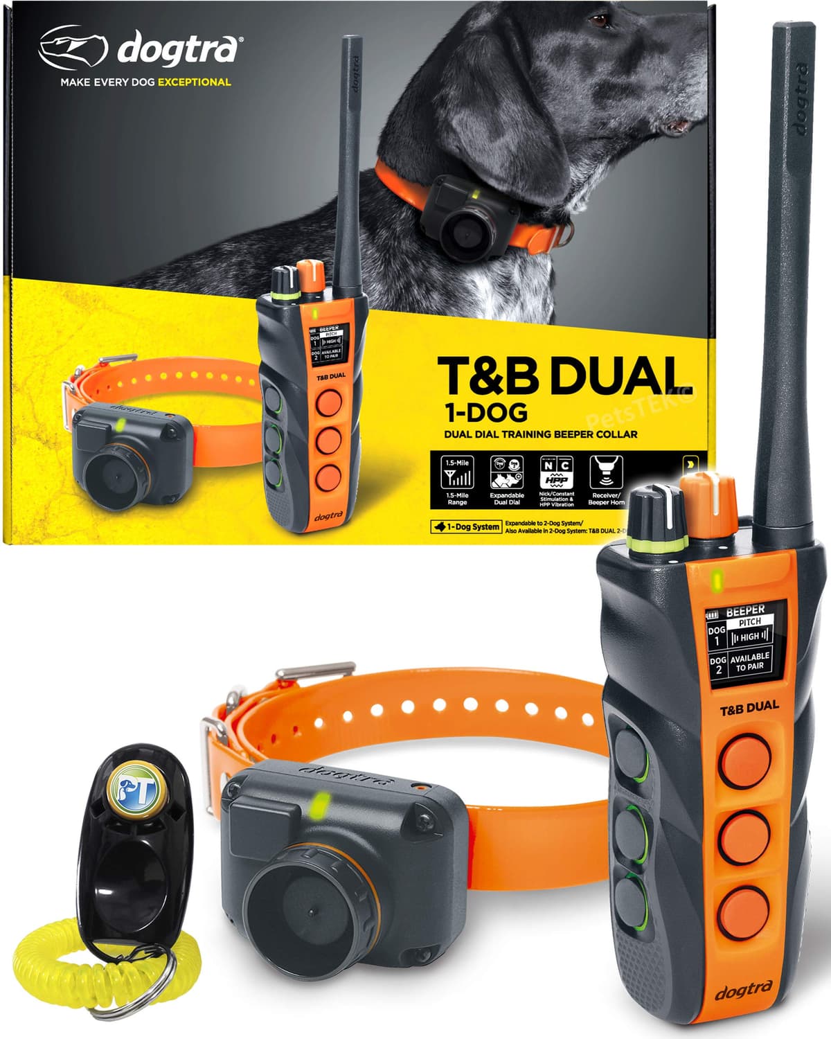 Collar de Entrenamiento y Localización Dogtra T&B Dual Dial para 1 Perro