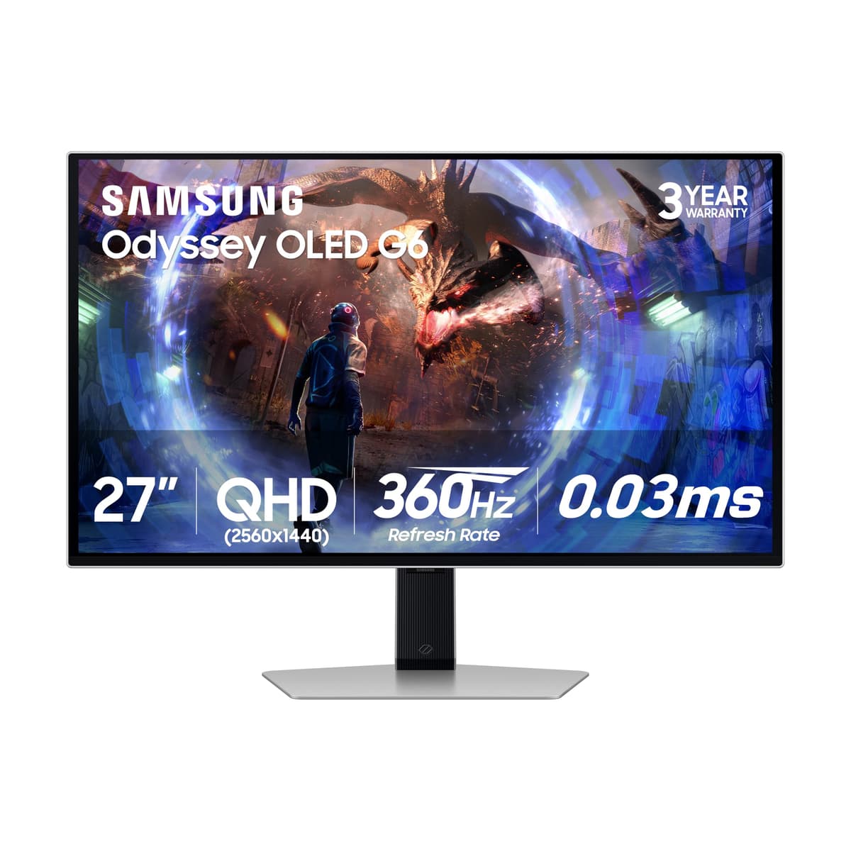 Samsung LS27DG602SNXZA Monitor Gaming OLED Odyssey G6 de 27" QHD, 360Hz, 0.03ms