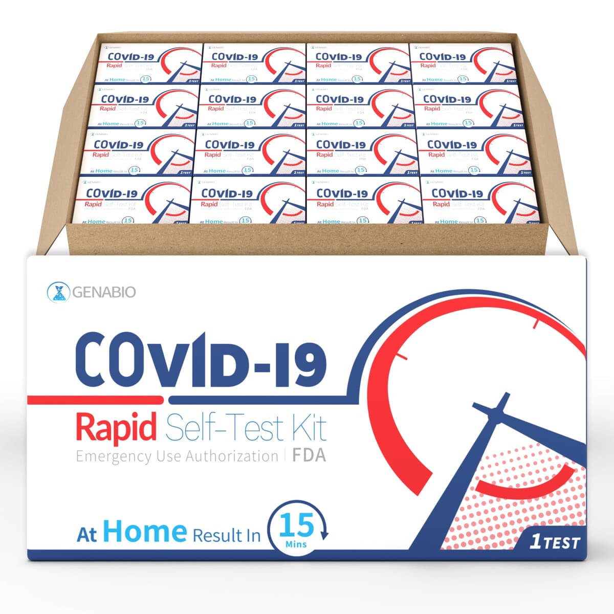 Genabio Kit de autotest rápido antígeno COVID-19 (252 tests) FDA EUA 15 minutos RA9-E00301