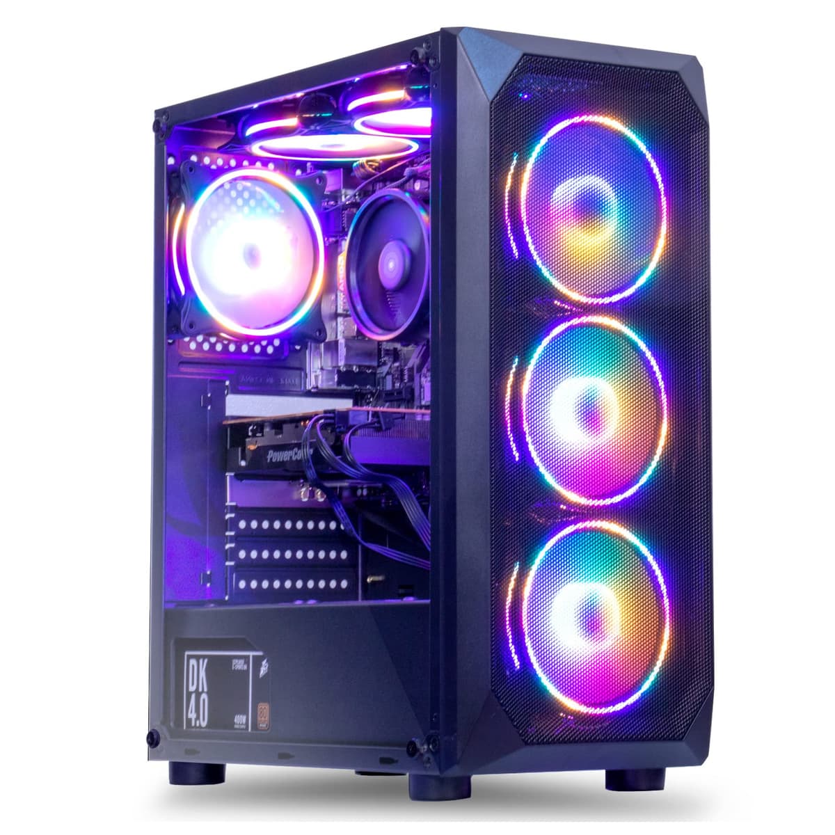 MXZ Gaming PC, AMD Ryzen 5 5600, RTX 4060, 16GB DDR4, 1TB NVMe, 6 RGB Fans, Windows 11 Pro