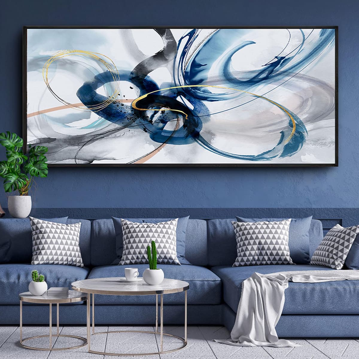 KLAKLA Abstract Wall Art 86x39 pulgadas - Arte abstracto enorme
