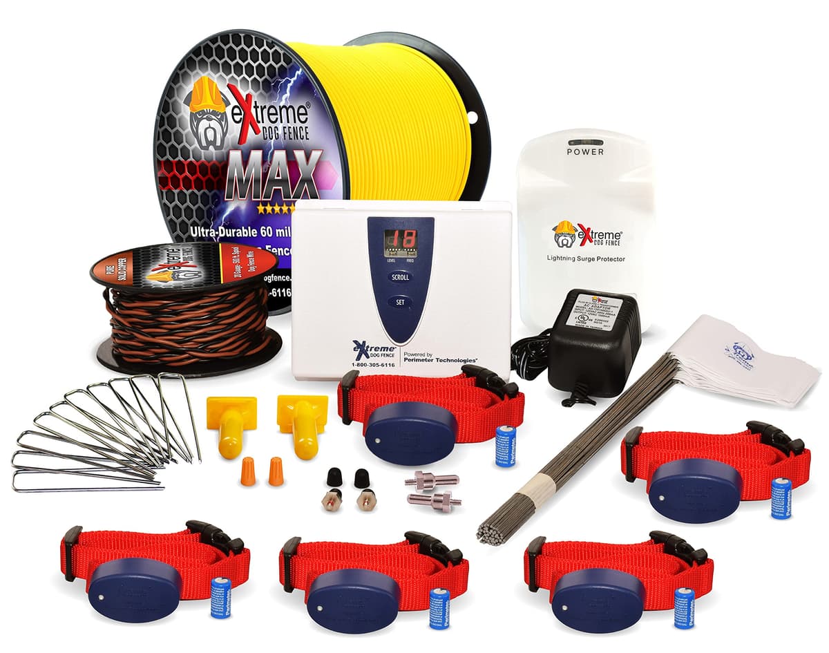 Extreme Dog Fence Max Grade - Cerca Eléctrica para Perros - Kit de 5 Perros