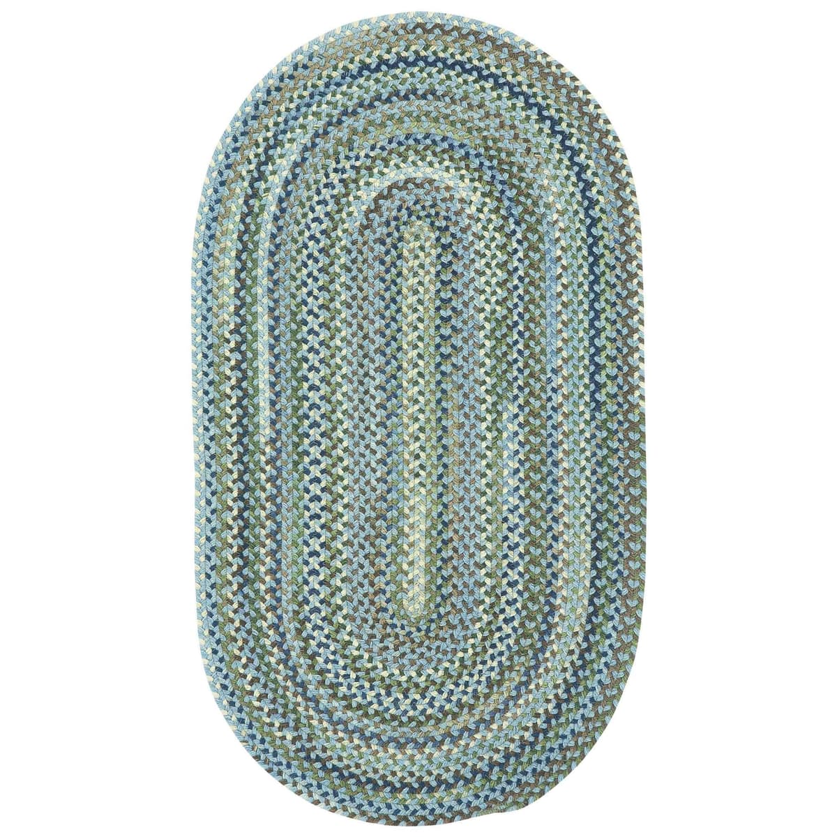 Capel Rugs Manchester Alfombra oval trenzada 5 x 8 Light Blue 0048VS05000800400