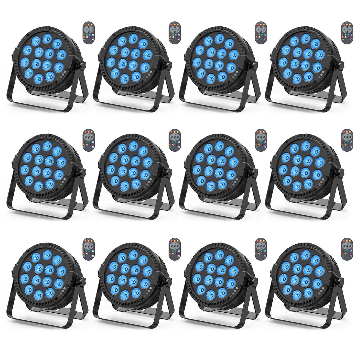 SEBRUANC RGBW 4-in-1 LED Par Lights 80W con control DMX profesional y 12 unidades ZQ01424X12