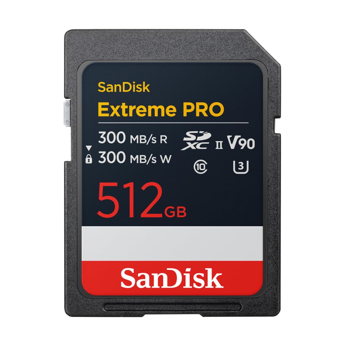 SanDisk 512GB Extreme PRO SDXC UHS-II Tarjeta de Memoria - Hasta 300 MB/s de lectura y escritura, V90, 8K, 4K UHD, Tarjeta SD - SDSDXDM-512G-GN4IN