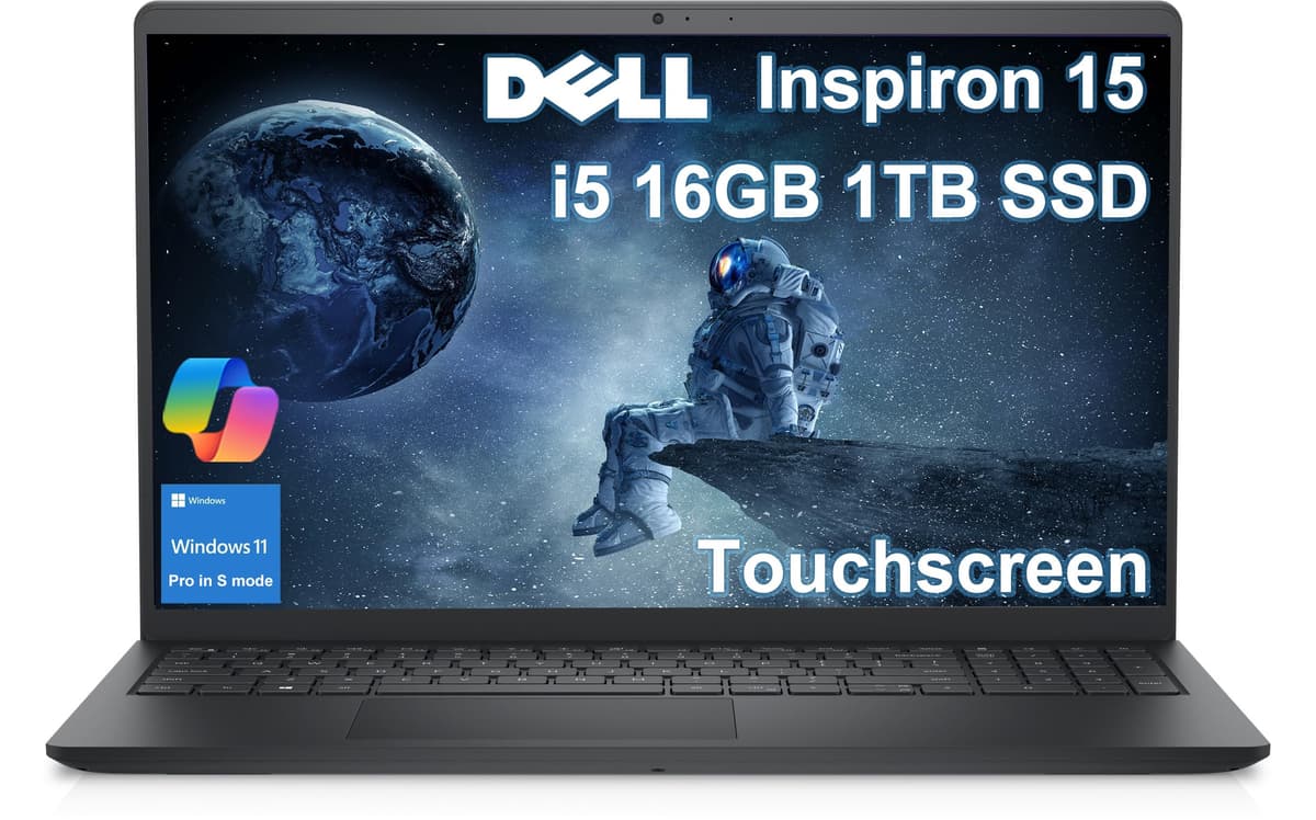 ist computers Dell Inspiron 15 Laptop con Pantalla Táctil (15.6" FHD LED, Intel i5-1334U de 10 núcleos (> i7-1255U), 16GB RAM, 1TB SSD) para Negocios y Hogar, Carga Rápida, Inspiron 3000 3530, Webcam, Windows 11 Pro en S con Copilot Latitude 5540