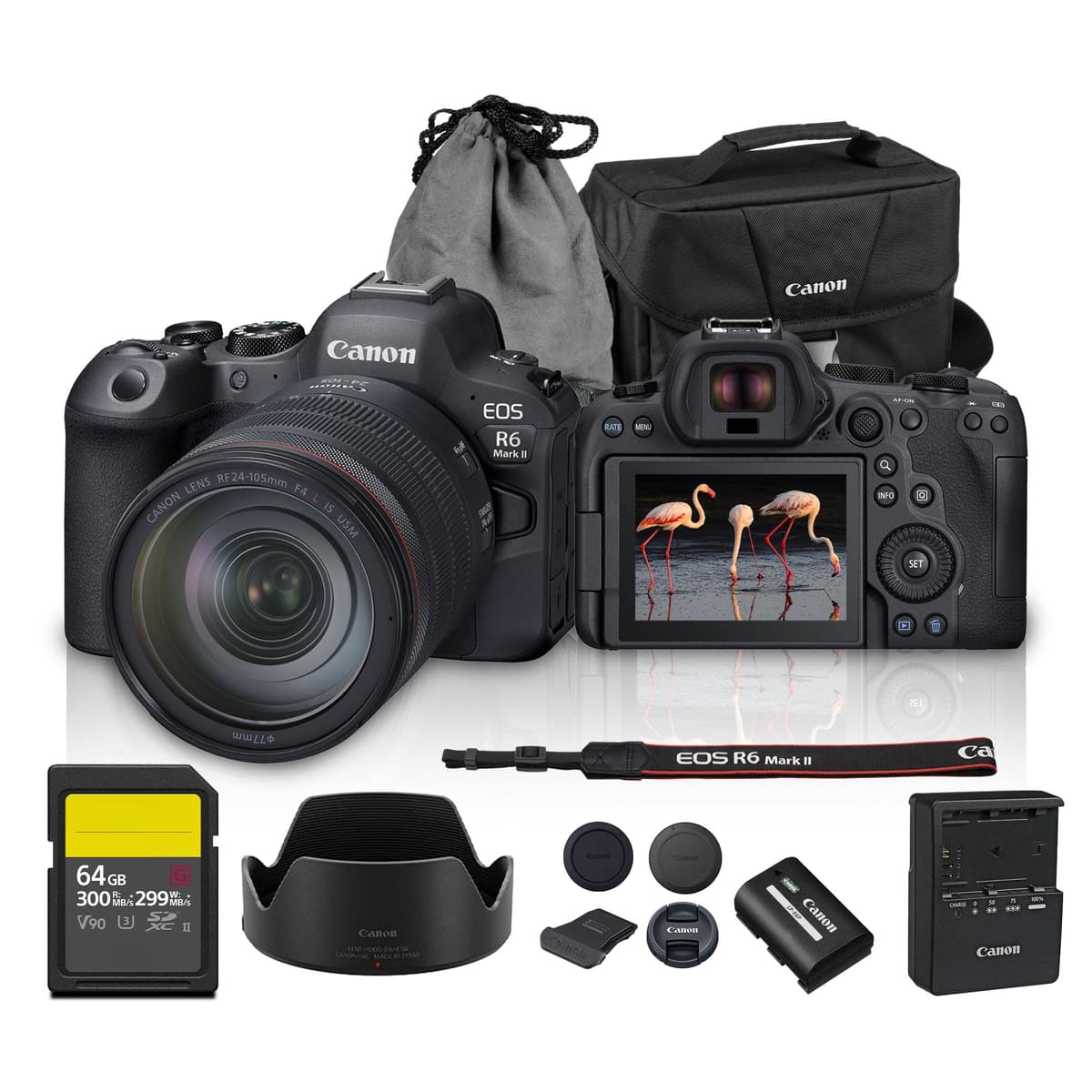 Canon EOS R6 Mark II Kit con RF 24-105mm f/4, 24.2MP, 4K60, Dual Pixel CMOS AF II + 64GB + Bolsa 5666C011_EDIP_1