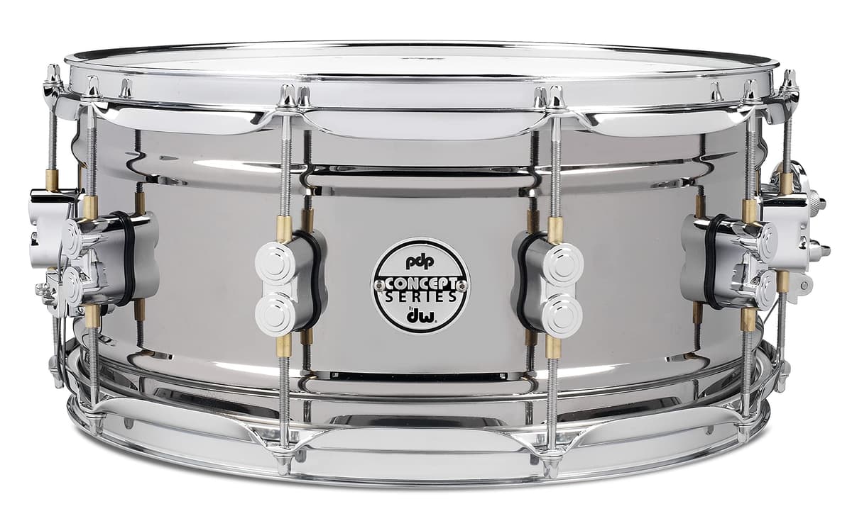 Pacific Drums PDP Serie Concept Batería Redoblante de Acero con Acabado Níquel Negro 6.5" x 14" PDSN6514BNCR EXP
