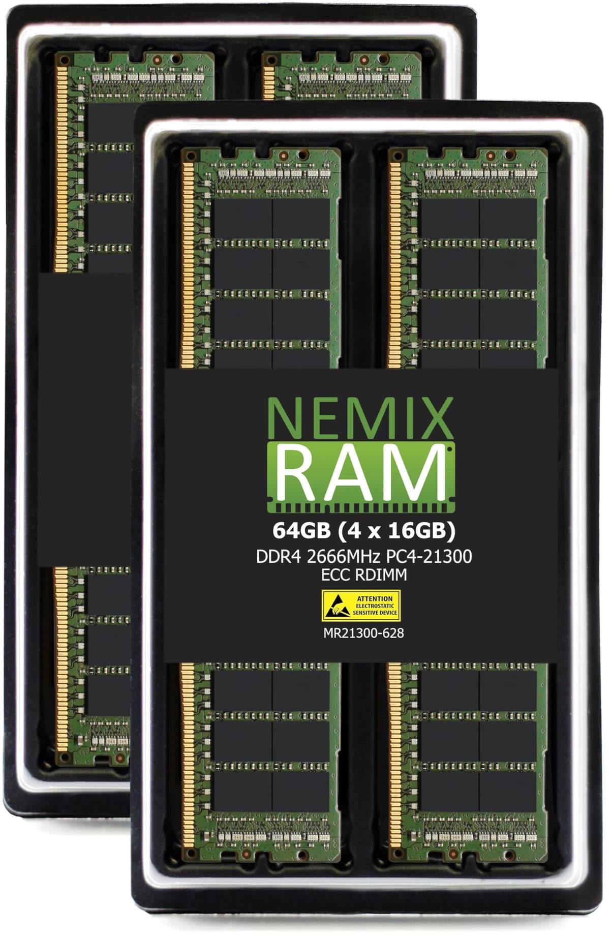 NEMIX RAM 64GB (4X16GB) DDR4 2666MHZ PC4-21300 2Rx8 1.2V CL19 288-PIN ECC RDIMM Memoria Registrada para Servidor KIT