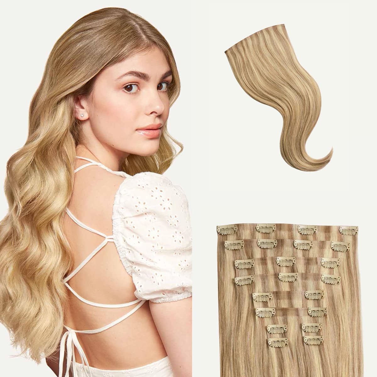Luxy 24" Dirty Blonde Seamless Clip-In 240 g 100% Remy